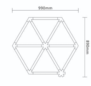 Luz LED Hexagonal Modular (Tubos 7W) - Sistema de Iluminación de Techo 6500K Diseño Panal Personalizable DIY - Crea Múltiples Formas - AC100-265V RA>80 para Taller, Peluquería y Garaje