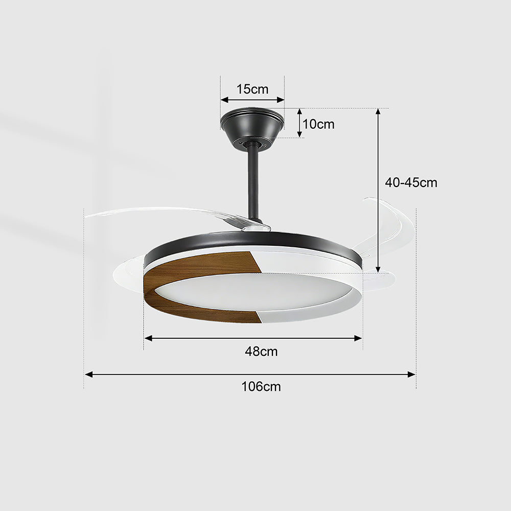 Ventilador de Techo LED 42" Hola LED – 60W, 6 Velocidades, Motor CC Silencioso y Regulable con Control Remoto