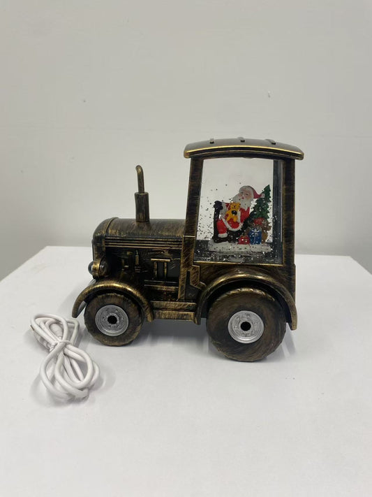 Tractor LED Navidad Retro | Lámpara Decorativa Santa Claus | 15×10 cm