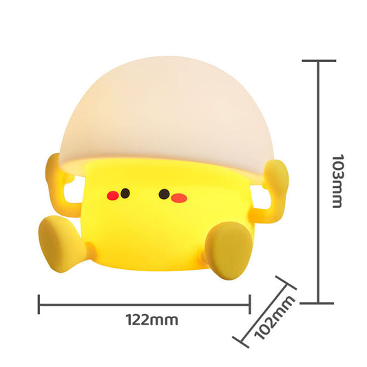 Lámpara de Noche Yema de Huevo – LED Recargable 5V, 2W, Silicona y ABS