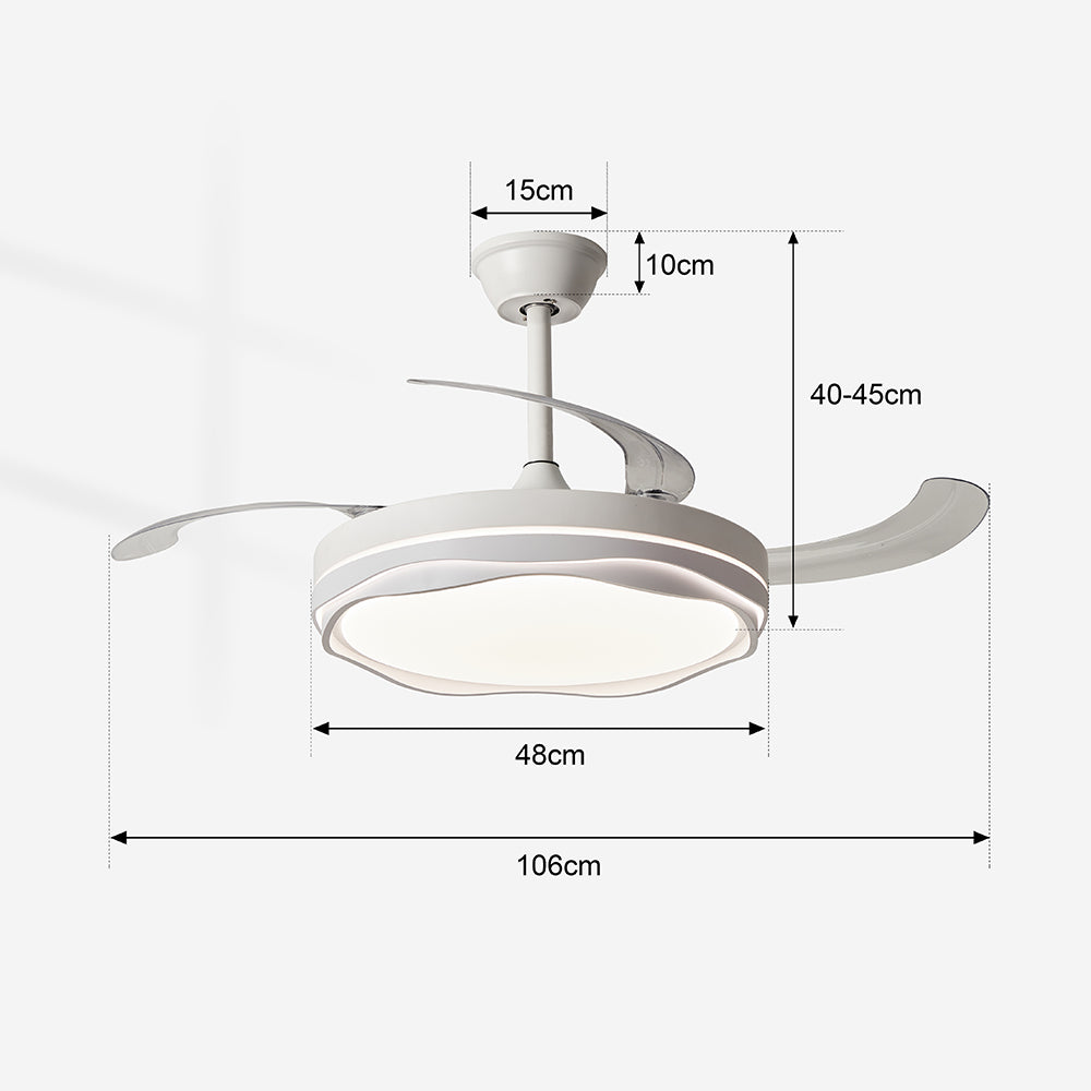 Ventilador de Techo LED 42" Hola LED ZS8988 – 60W, 6 Velocidades, Motor CC Silencioso y Regulable con Control Remoto