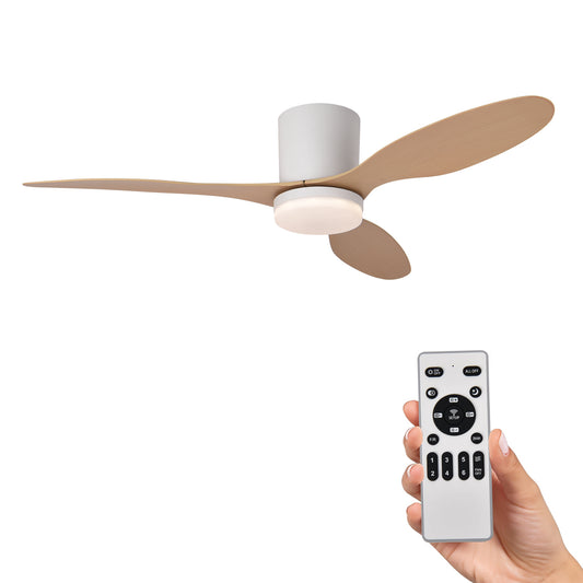 Ventilador de Techo LED Hola LED 42" – Luz Regulable 3000K-6000K, 85-265V, Blanco / Madera Claro / Negro / Nogal Negro
