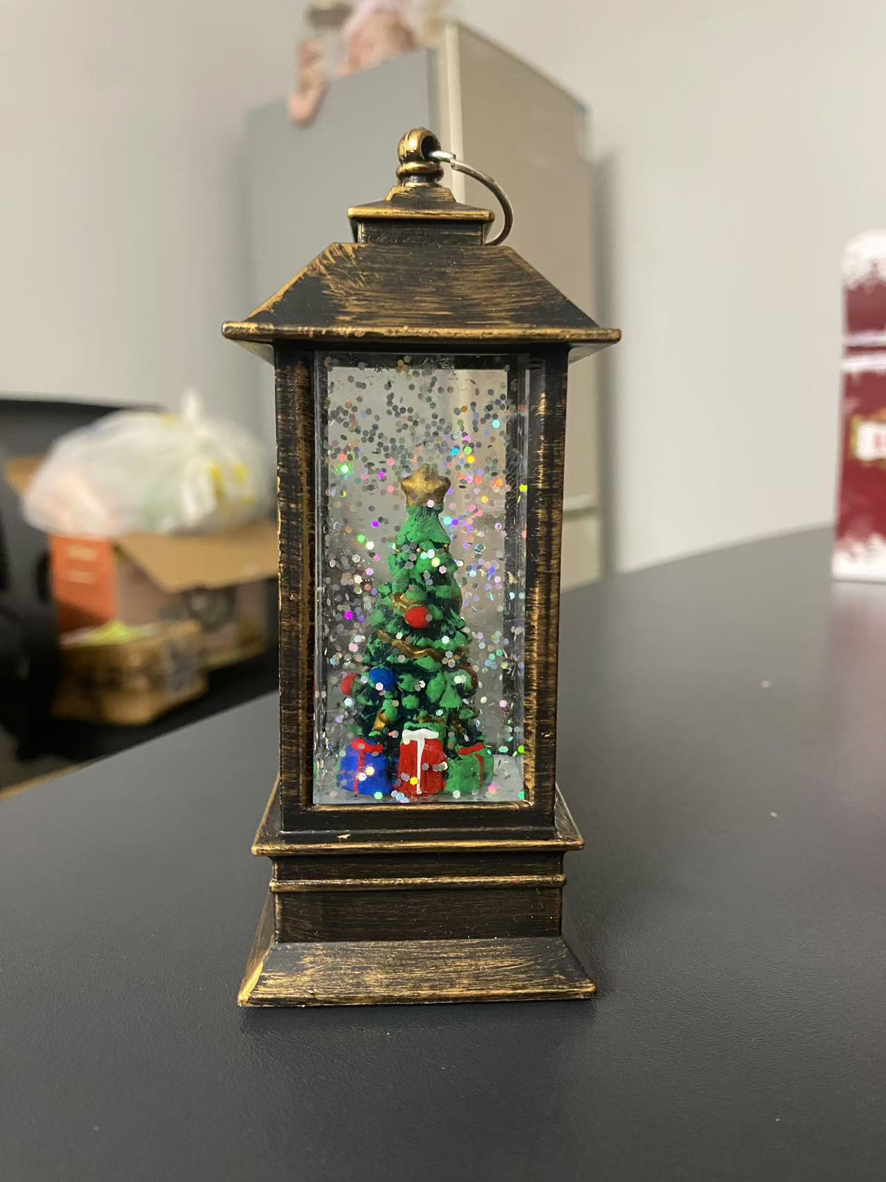 Teléfono Navideño LED con Nieve | Papá Noel y Muñeco de Nieve | 13×5×5cm