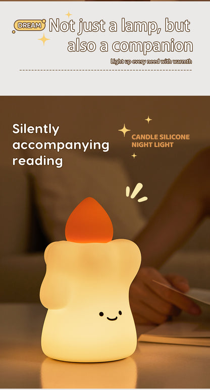 Lámpara de Noche Vela – LED Recargable 5V, 2W, Silicona y ABS