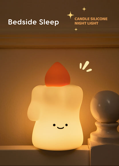 Lámpara de Noche Vela – LED Recargable 5V, 2W, Silicona y ABS