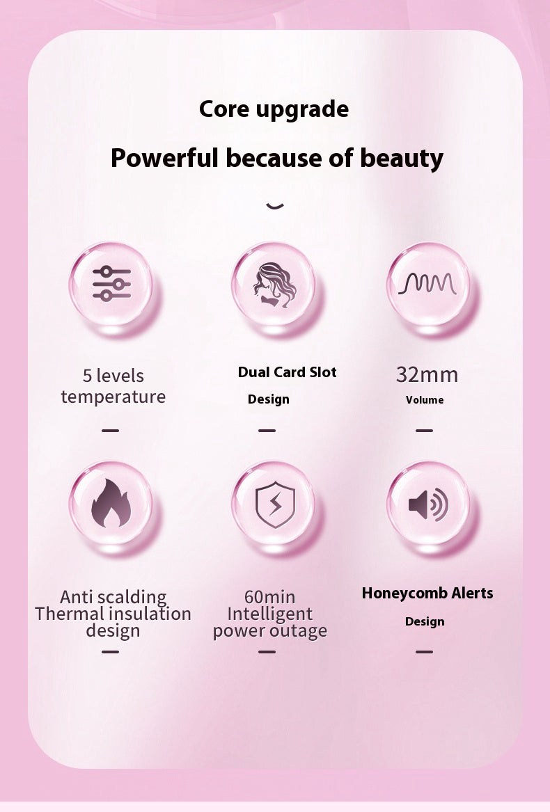 Rizador automático de cabello 32mm – Ondas grandes, protección antiquemaduras, rápido calentamiento