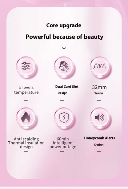 Rizador automático de cabello 32mm – Ondas grandes, protección antiquemaduras, rápido calentamiento