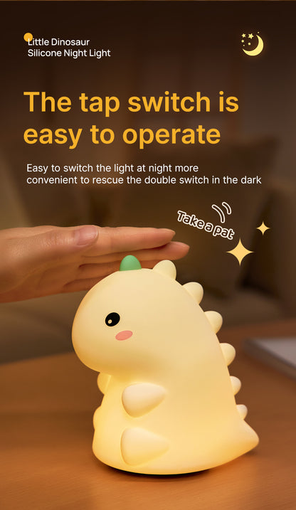 Lámpara de Noche Dinosaurio – LED Recargable 5V, 2W, Silicona y ABS