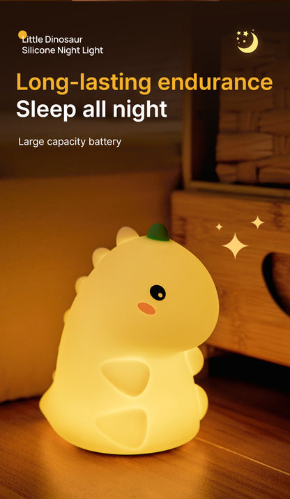 Lámpara de Noche Dinosaurio – LED Recargable 5V, 2W, Silicona y ABS