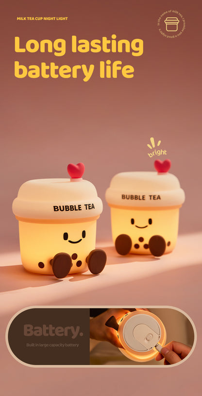 Lámpara de Noche Taza de Té con Leche – LED Recargable 5V, 2W, Silicona y ABS