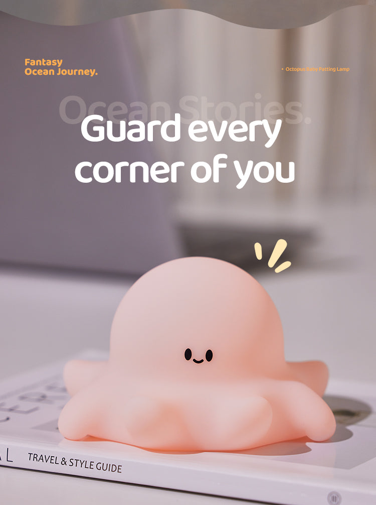 Lámpara de Noche Pulpo Bebé – LED 5V, 0.7W, Silicona Suave Recargable USB