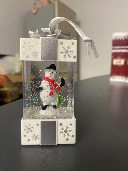 Bola de Cristal LED Navidad | Figura Santa Claus y Muñeco de Nieve 11,5×5,5×5,5 cm