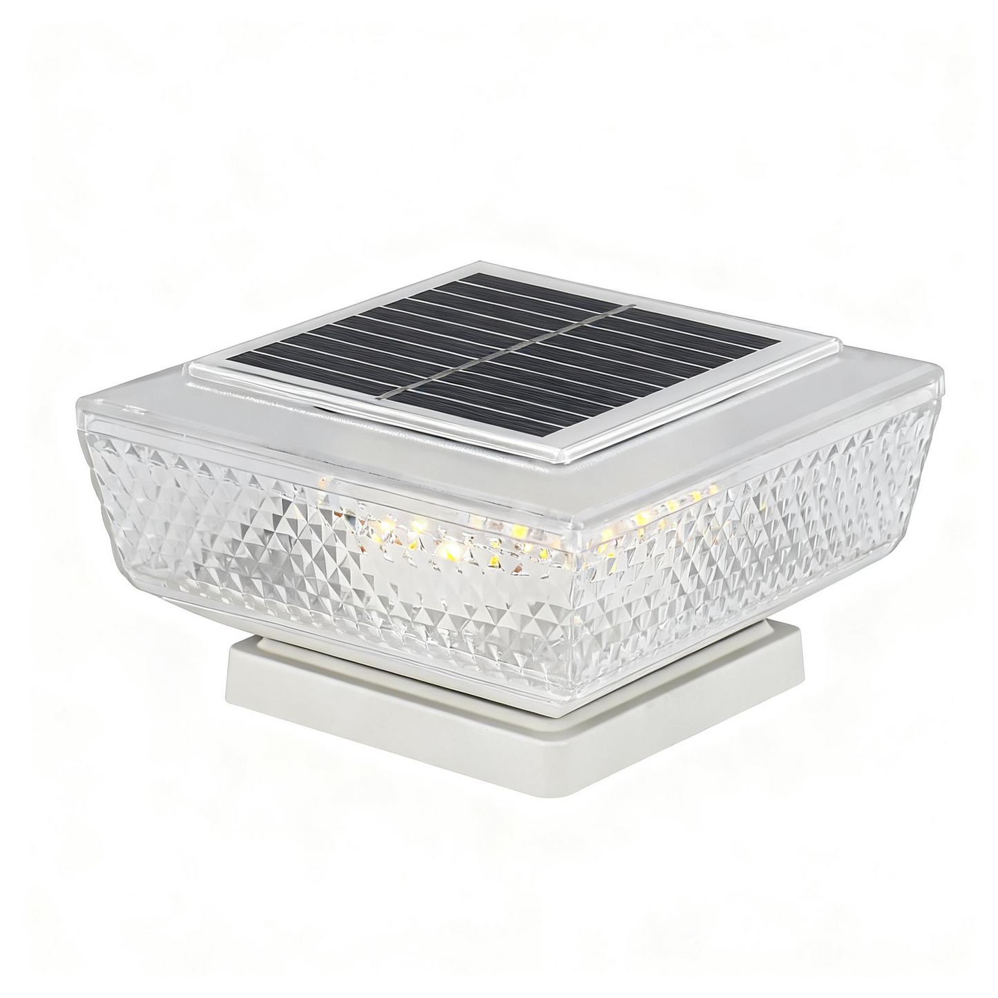 Lámpara solar cuadrada plana para jardín/pared, 3000K, 4 diseños (diamante/rayas), 10W, ABS, control luz+interruptor