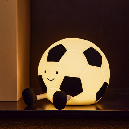 Luz Nocturna LED Infantil Balón de Fútbol - Silicona Recargable 1200mAh con 3 Modos de Brillo