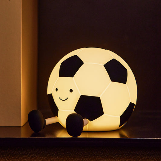Luz Nocturna LED Infantil Balón de Fútbol - Silicona Recargable 1200mAh con 3 Modos de Brillo