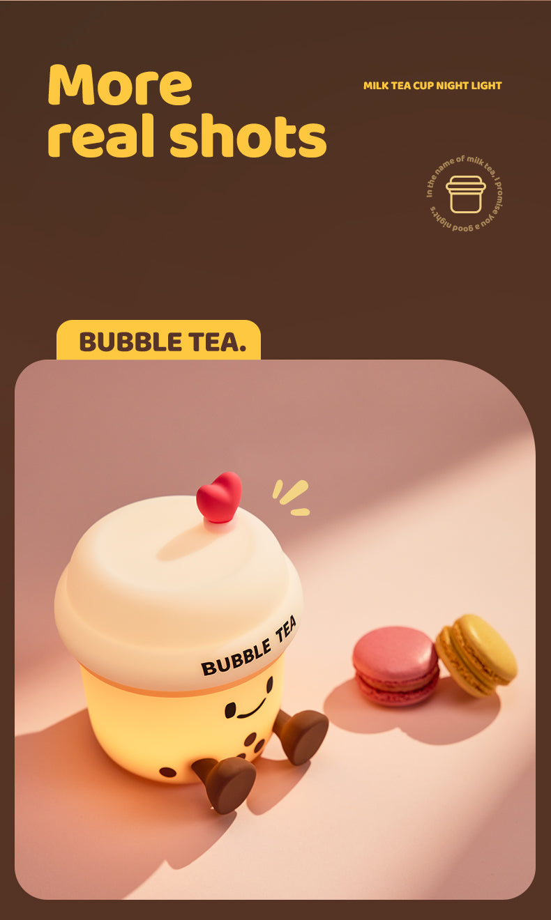 Lámpara de Noche Taza de Té con Leche – LED Recargable 5V, 2W, Silicona y ABS