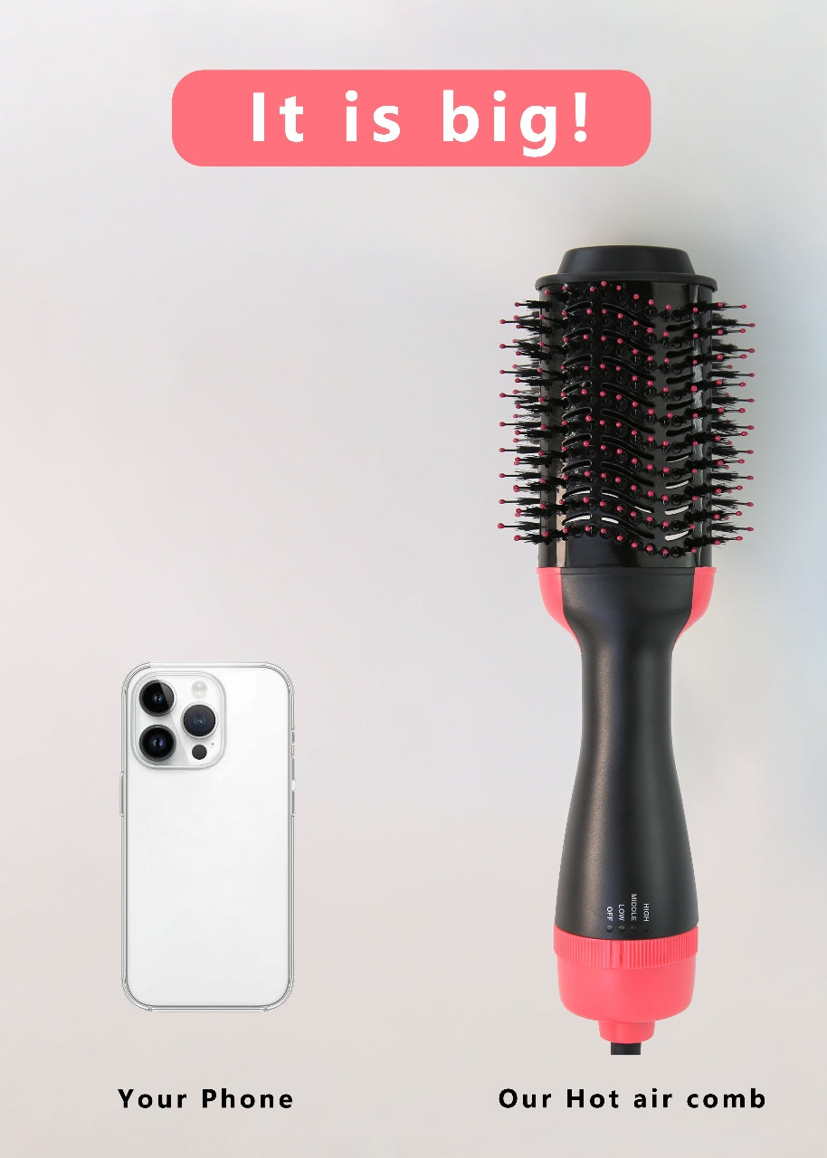 Cepillo alisador y rizador 2 en 1 – Secador y plancha para cabello seco y húmedo