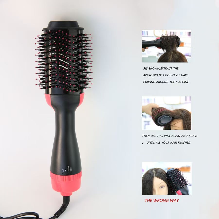 Cepillo alisador y rizador 2 en 1 – Secador y plancha para cabello seco y húmedo