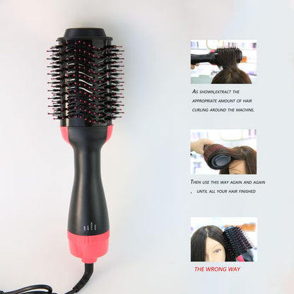 Cepillo alisador y rizador 2 en 1 – Secador y plancha para cabello seco y húmedo