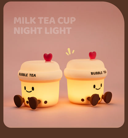 Lámpara de Noche Taza de Té con Leche – LED Recargable 5V, 2W, Silicona y ABS