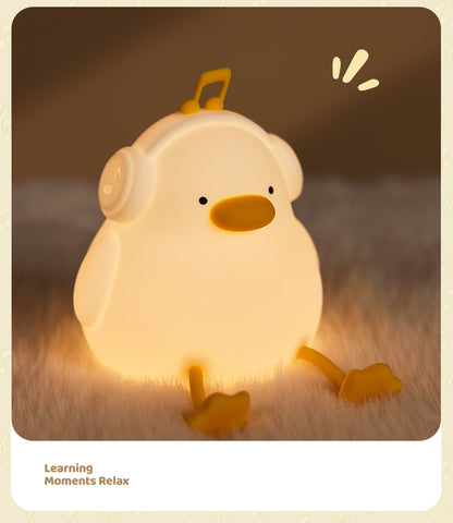 Lámpara de Noche Pato Feliz – LED Recargable 5V, 2W, Silicona y ABS