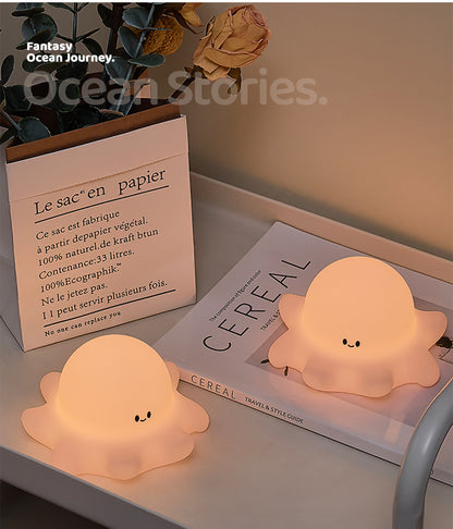 Lámpara de Noche Pulpo Bebé – LED 5V, 0.7W, Silicona Suave Recargable USB