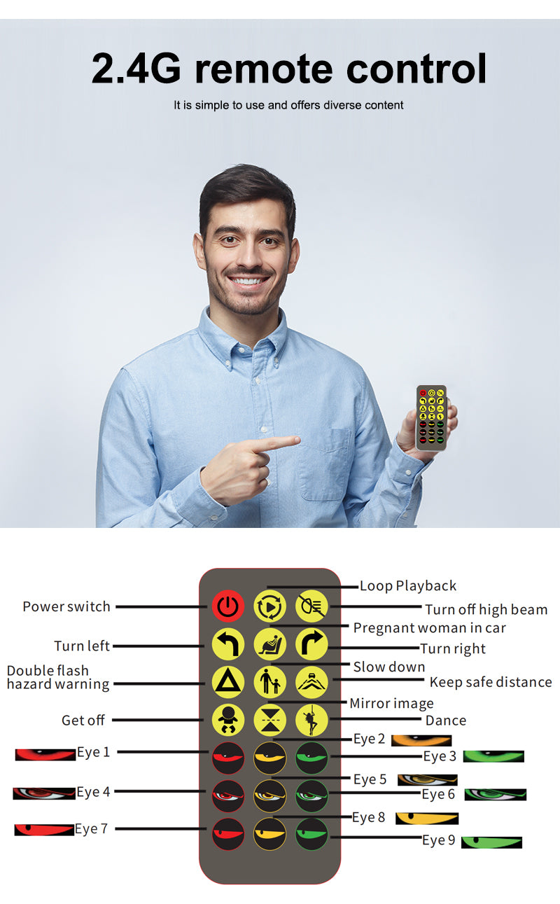 Pantalla LED Ojo de Demonio RGB 512 LEDs | APP + Mando | USB 5V