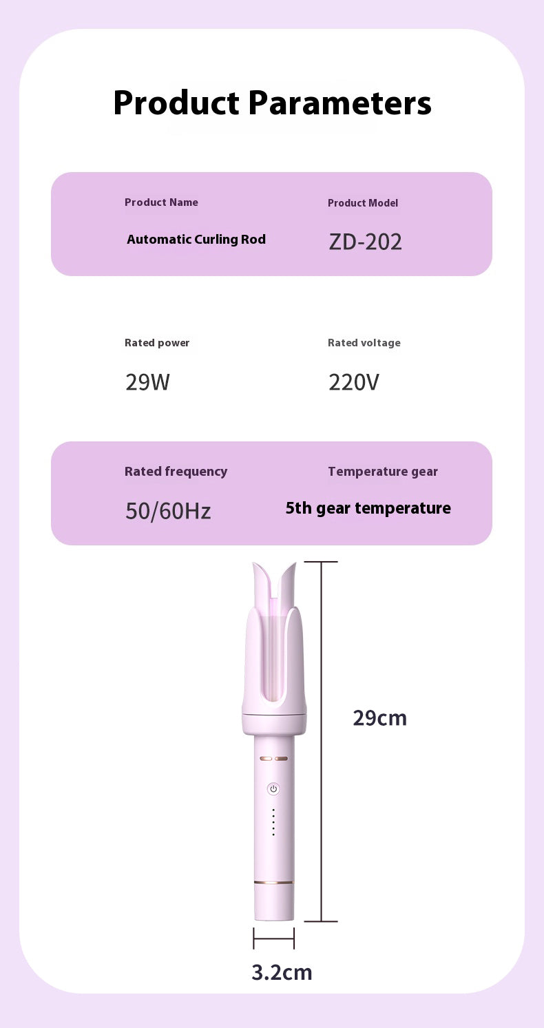 Rizador automático de cabello 32mm – Ondas grandes, protección antiquemaduras, rápido calentamiento