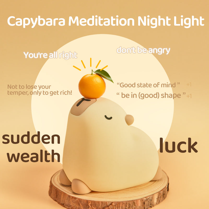 Lámpara de Noche Capibara – LED Recargable 5V, 2W, Silicona y ABS