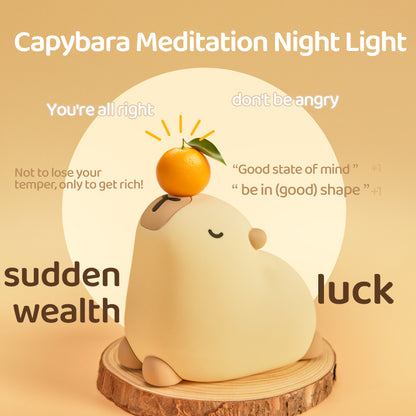 Lámpara de Noche Capibara – LED Recargable 5V, 2W, Silicona y ABS