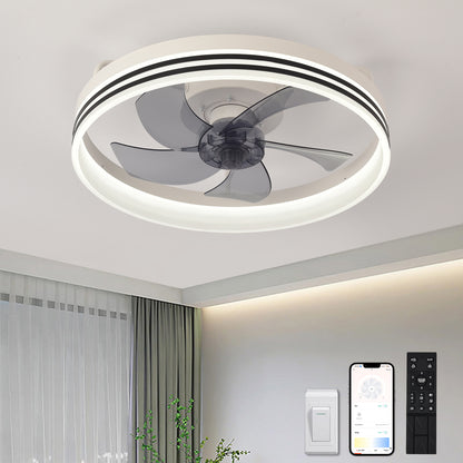 Lámpara Ventilador Techo LED 20",  Motor DC 30W, 6 Velocidades, CCT Ajustable 3000K-6000K, Blanco/Negro