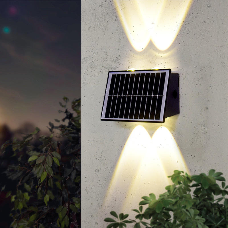 Lámpara solar de pared, 4-10 cabezas, 3000K o RGB, control luz+interruptor, 5.5V, ideal para jardín
