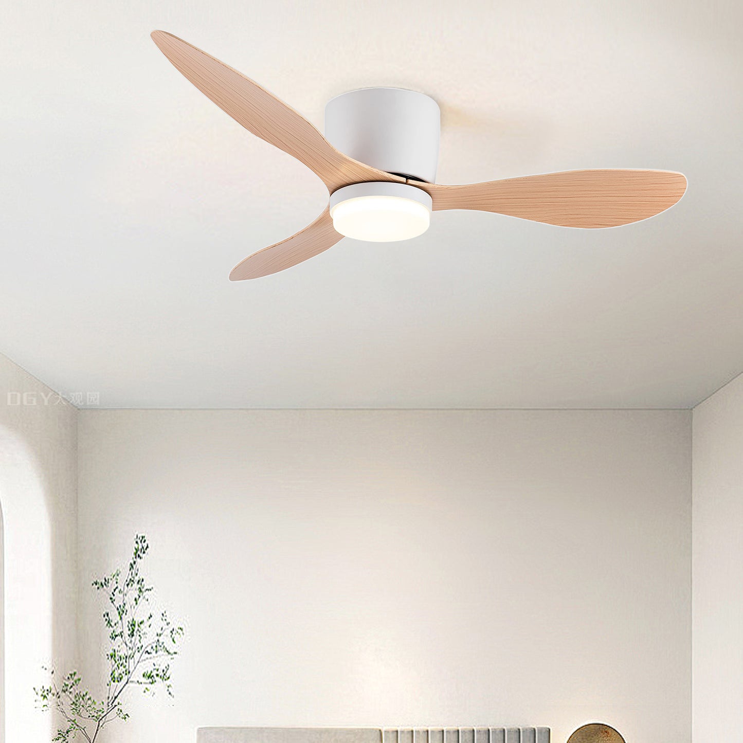 Ventilador de Techo LED Hola LED 42" – Luz Regulable 3000K-6000K, 85-265V, Blanco / Madera Claro / Negro / Nogal Negro