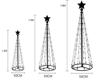 Árbol de Navidad LED multicolor inteligente – Luz decorativa interior y exterior