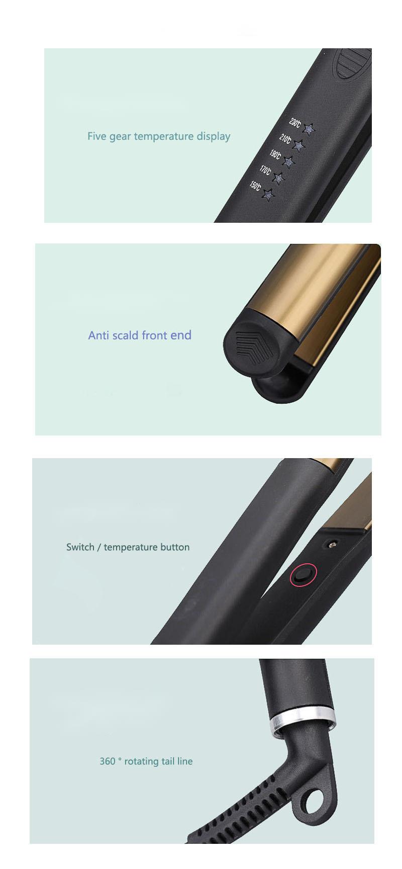 Plancha de Pelo 2 en 1 – Alisador y Rizador Eléctrico con Iones Negativos y Control de Temperatura