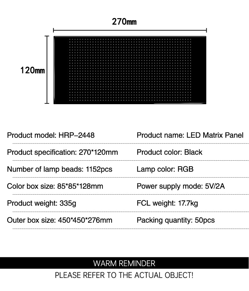 Pantalla LED Flexible 24×48 RGB 1152 LEDs | APP + Bluetooth | IP65