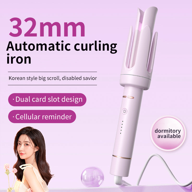 Rizador automático de cabello 32mm – Ondas grandes, protección antiquemaduras, rápido calentamiento