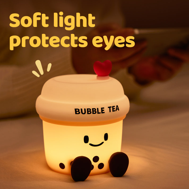 Lámpara de Noche Taza de Té con Leche – LED Recargable 5V, 2W, Silicona y ABS