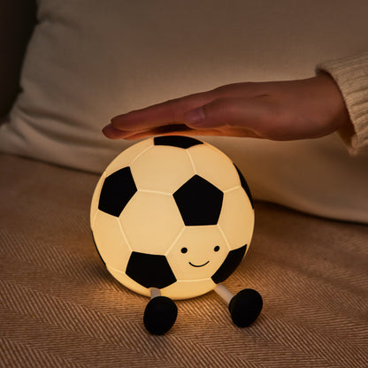 Luz Nocturna LED Infantil Balón de Fútbol - Silicona Recargable 1200mAh con 3 Modos de Brillo