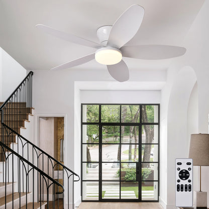 Ventilador de Techo LED Hola LED 42" – Luz Regulable 3000K-6000K, Blanco / Beige / Negro / Marrón, 85-265V