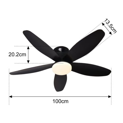 Ventilador de Techo LED Hola LED 42" – Luz Regulable 3000K-6000K, Blanco / Beige / Negro / Marrón, 85-265V