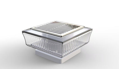 Lámpara solar cuadrada plana para jardín/pared, 3000K, 4 diseños (diamante/rayas), 10W, ABS, control luz+interruptor