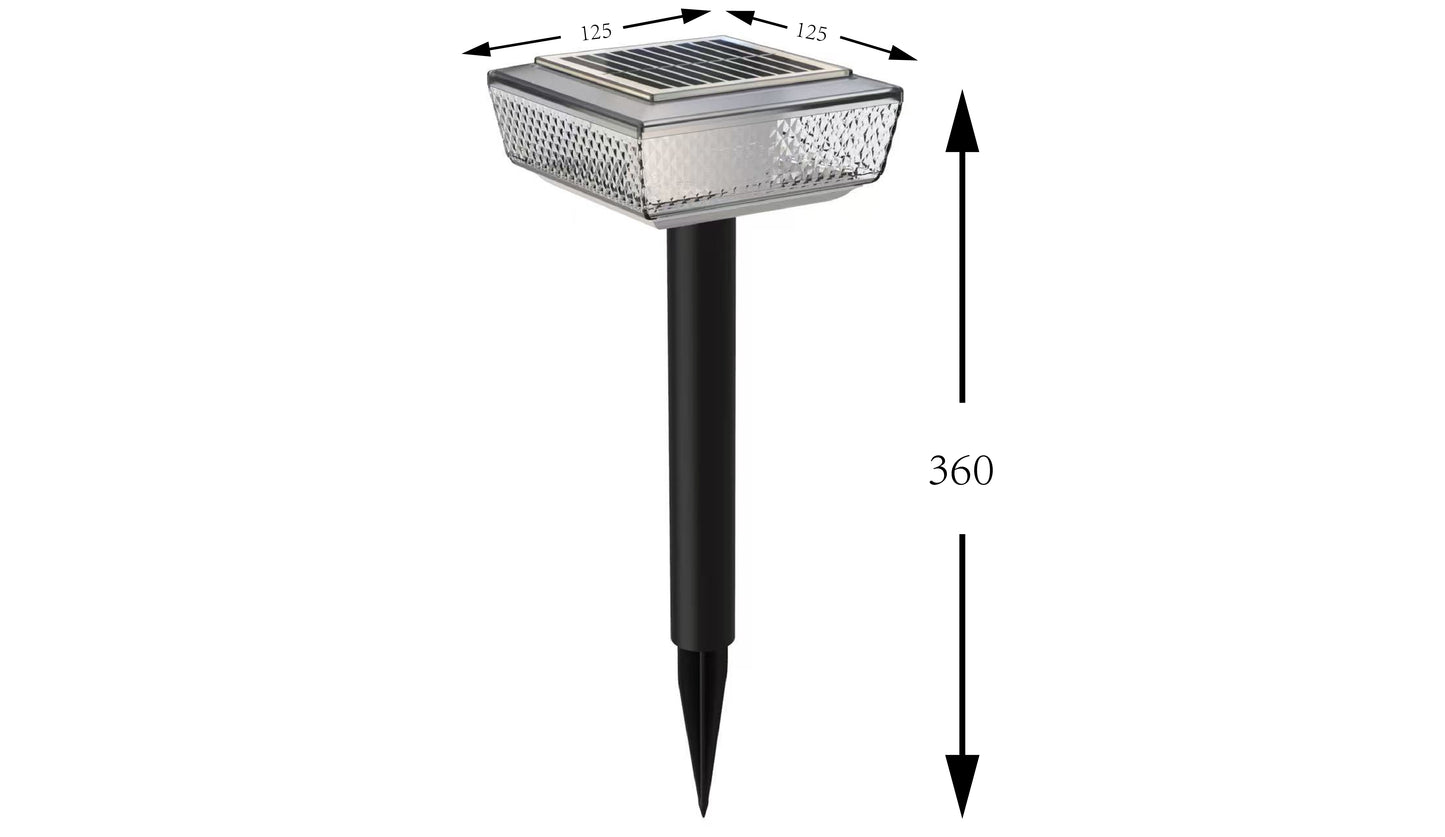 Lámpara solar cuadrada plana para jardín/pared, 3000K, 4 diseños (diamante/rayas), 10W, ABS, control luz+interruptor
