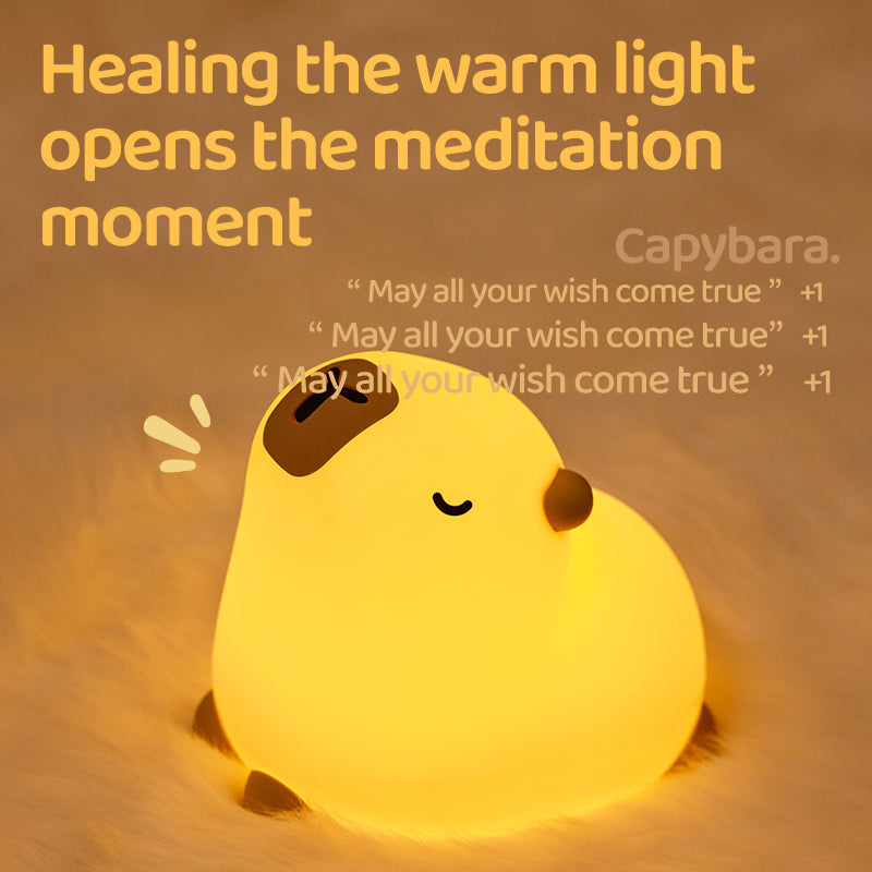 Lámpara de Noche Capibara – LED Recargable 5V, 2W, Silicona y ABS