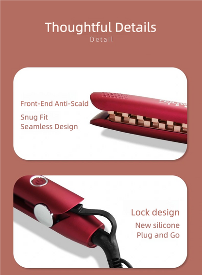 Alisador de Pelo Iónico – Cepillo/Plancha de Raíz Voluminizadora, Anti-Quemaduras, Seco y Húmedo