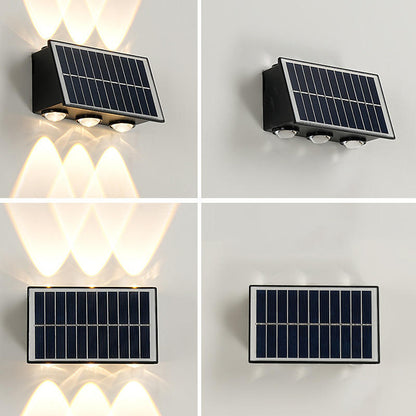 Lámpara solar de pared, 4-10 cabezas, 3000K o RGB, control luz+interruptor, 5.5V, ideal para jardín