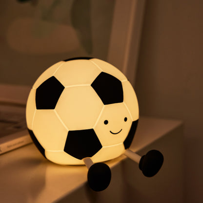 Luz Nocturna LED Infantil Balón de Fútbol - Silicona Recargable 1200mAh con 3 Modos de Brillo