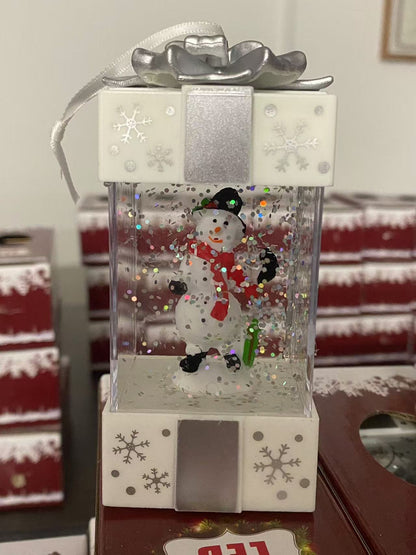 Bola de Cristal LED Navidad | Figura Santa Claus y Muñeco de Nieve 11,5×5,5×5,5 cm