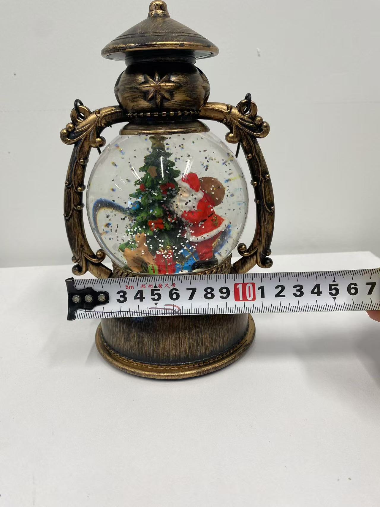 Santa Claus Bola de Cristal Luz LED | Decoración de Mesa Navideña Retro 13×11×20.5 cm