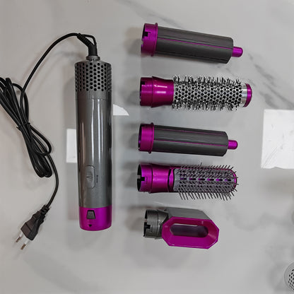 Cepillo térmico 5 en 1 – Rizador y alisador automático para cabello seco y húmedo